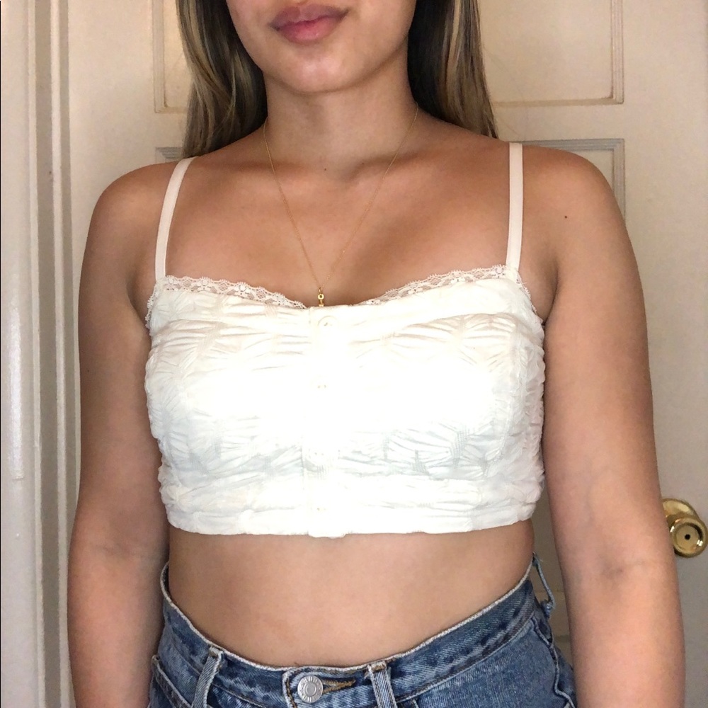 Cream Crop Top